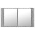 vidaXL LED kúpeľňová zrkadlová skrinka sivá sonoma 80x12x45 cm akryl