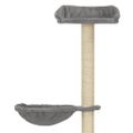 vidaXL Škrabadlo pre mačky so sisalovými stĺpikmi, sivé 148 cm