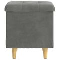 vidaXL Ottoman s Úložným Priestorom Tmavo šedá 40 x 40 x 45 cm Zamat