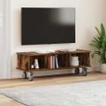 vidaXL TV stolík 100 x 35 x 35 cm Dymová dub Kompozitné drevo