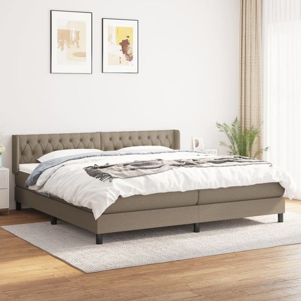 vidaXL Boxspring posteľ s matracom sivohnedý 200x200 cm látka