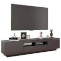 vidaXL TV skrinka s LED svetlami lesklá sivá 180x35x40 cm