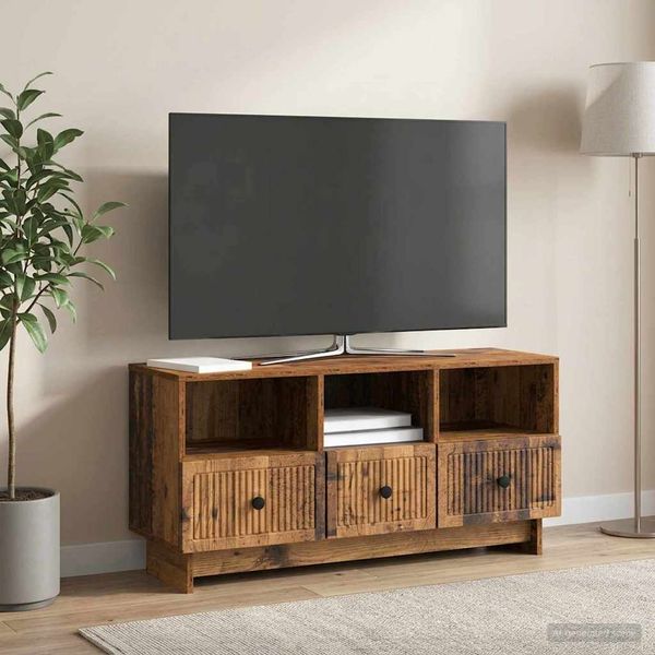 vidaXL TV skrinka Staré drevo 102 x 34,5 x 50 cm Kompozitné drevo