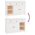vidaXL Komoda biela 100x35x74 cm borovicový masív