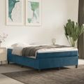 vidaXL Posteľný rám s boxspringom tmavomodrá 140x190 cm zamat