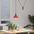 VidaXL Závesná lampa výškovo nastaviteľná E27 lesk červená Ø 22 cm kov
