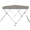 vidaXL Strieška bimini s 3 oblúkmi sivá 183x140x137 cm