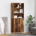 vidaXL Highboard Staré drevo 69,5 x 32,5 x 180 cm Kompozitné drevo