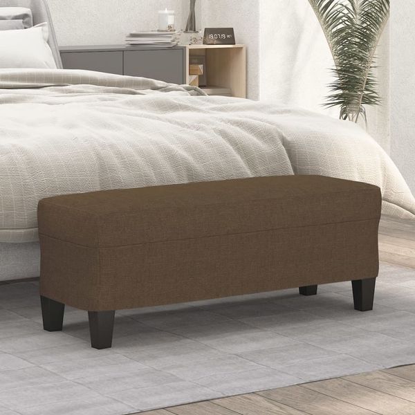 vidaXL Lavička hnedá 100x35x41 cm látka