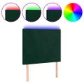 vidaXL Čelo postele s LED tmavozelené 80x5x118/128 cm zamat