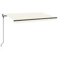 vidaXL Automatická markíza, LED a senzor vetra 450x300 cm, krémová