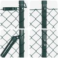 vidaXL Reťazová brána s hrotmi 10 x 1,4 m PVC potiahnutá oceľ Zelená