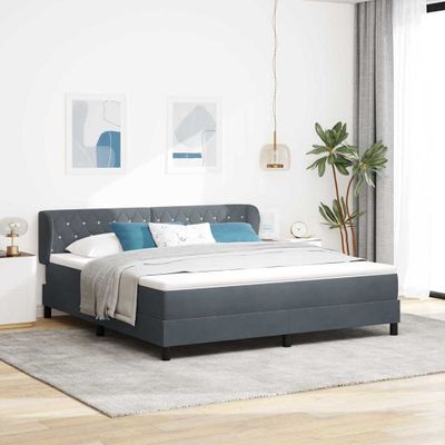 vidaXL Posteľ s pružinovým rámom Tmavo šedá 180 x 200 cm Zamat