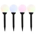 vidaXL Vonkajšie solárne lampy 4 ks 15 cm LED guľové RGB