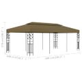 vidaXL Altánok 6x3 m, sivohnedý 180 g/m²