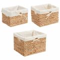 vidaXL Úložné košíky 3 ks Vodný hyacint 35 x 30 x 25 cm Prírodná