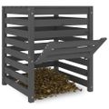 vidaXL Kompostér sivý 63,5x63,5x77,5 cm masívne borovicové drevo