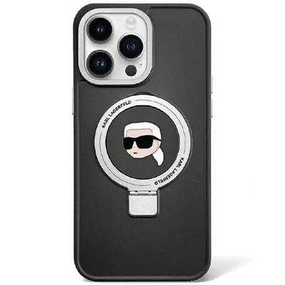 Karl Lagerfeld case for iPhone 15 6,1" KLHMP15SHMRSKHK black HC Magsafe Ringstand KH