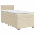 vidaXL Posteľ boxspring s matracom Krémová 80 x 200 cm Látka