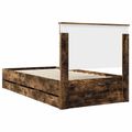 vidaXL Rám postele Dymová dub 100 x 200 cm Inžinierske drevo