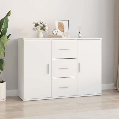 vidaXL Komoda biela 91x29,5x65 cm kompozitné drevo