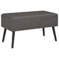 vidaXL Lavica so zásuvkami 80 cm, sivá, umelá koža