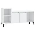 vidaXL TV skrinka lesklá biela 100x35x55 cm spracované drevo