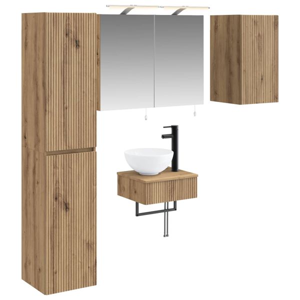 vidaXL Sada kúpeľňového nábytku 5 pcs Dub artisan