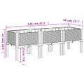 vidaXL Záhradný kvetináč s nohami modrosivý 120x40x42 cm PP