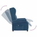 vidaXL Elektrické sklápacie kreslo wingback modré látka
