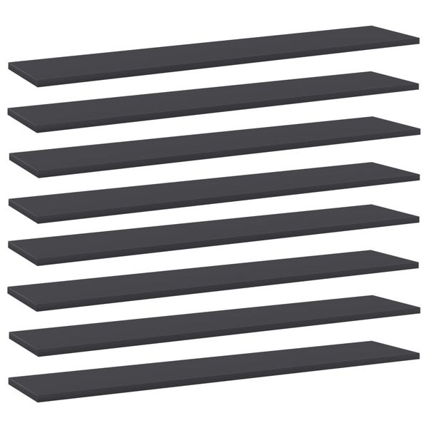 vidaXL Prídavné police 8 ks, sivé 100x20x1,5 cm, drevotrieska