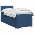 vidaXL Posteľ boxspring s matracom Modrá 90 x 200 cm Látka