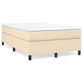 vidaXL Posteľný rám s boxspringom krémová 120x200 cm látka