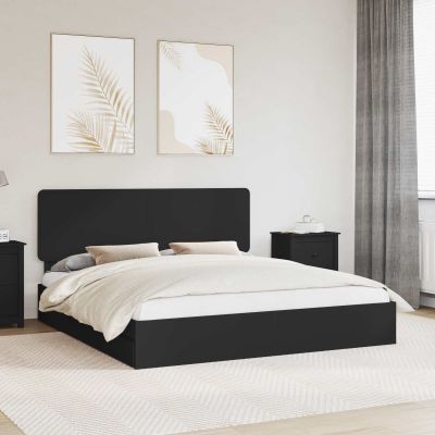 vidaXL Úložná posteľ so zásuvkou Čierna 200 x 200 cm Kompozitné drevo