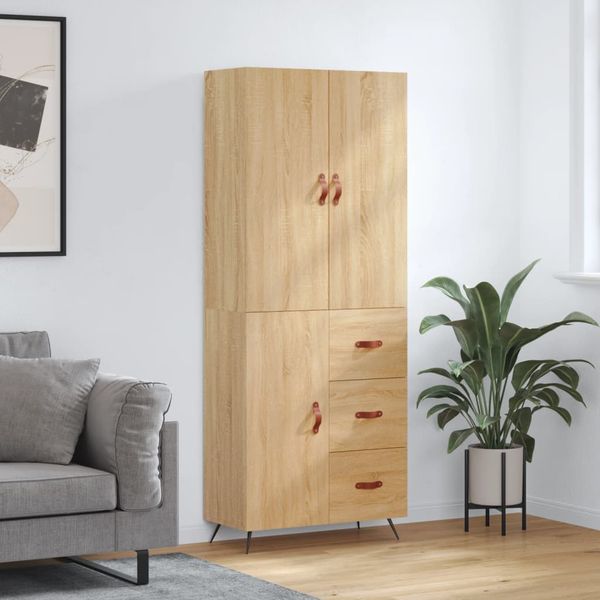 vidaXL Vysoká skrinka dub sonoma 69,5x34x180 cm spracované drevo