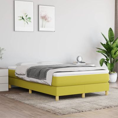 vidaXL Posteľný rám s boxspringom zelená 120x200 cm látka