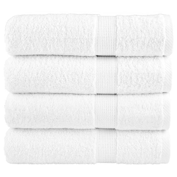 vidaXL Prémiové utierky na ruky SOLUND 4 ks biele 50x100 cm 600 g/m²