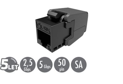 Samorezný keystone Solarix CAT5E UTP SXKJ-5E-UTP-BK-SA
