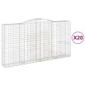 vidaXL Oblúkový gabionový kôš 20ks 400x50x200/220cm pozinkované železo