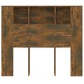 vidaXL Čelo postele so skrinkou dymový dub 120x18,5x102,5 cm
