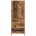 vidaXL Highboard Staré drevo 69,5 x 34 x 180 cm Kompozitné drevo
