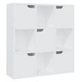 vidaXL Knižnica biela 88,5x27,5x88 cm drevotrieska