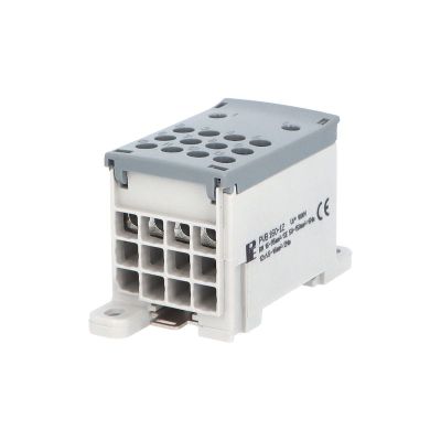 Blok na rozdelenie fáz PVB 160-12, 1-pól., AL/CU, 160 A, 1000 V, sivý, na DIN