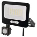 LED reflektor GLARO s pohybovým čidlom, 30 W, čierny, IP54, 3000 lm, neutrálna biela