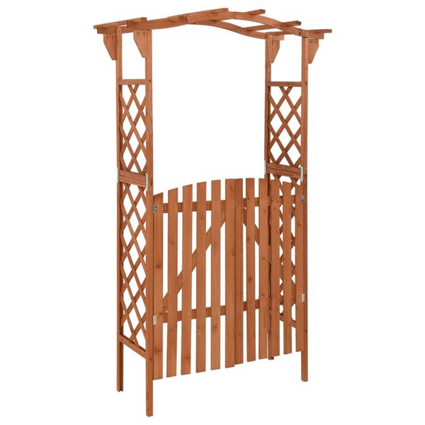 vidaXL Pergola s bránkou 116x40x204 cm masívne jedľové drevo