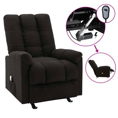 vidaXL Elektrické sklápacie masážne kreslo, čierne, látka