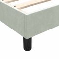 vidaXL Posteľný rám boxsping s matracom a LED bledosivý 90x220 cm zamat