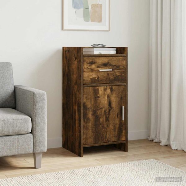vidaXL Servírovacia skriňa Dymový dub 40 x 36 x 80 cm Kompozitné drevo