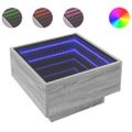vidaXL Konferenčný stolík s LED sivá sonoma 50x50x30cm kompozit. drevo