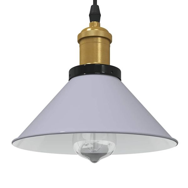 VidaXL Závesná lampa výškovo nastaviteľná E27 lesk šedá Ø 22 cm kov
